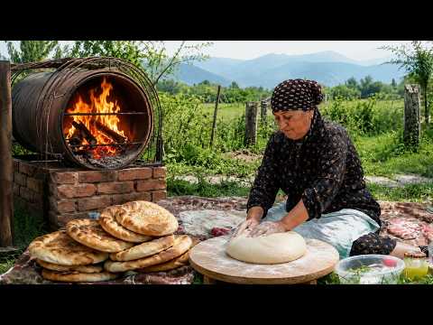 Building a Traditional Village Oven in Nature Grandma