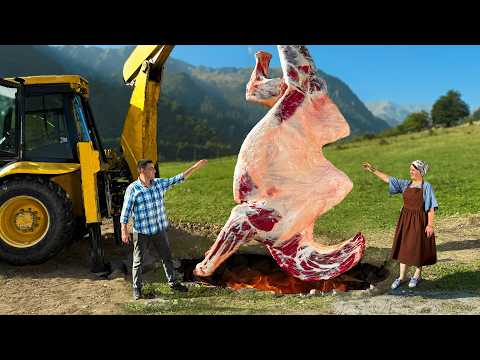 Roasting a Huge Whole Camel in the Pit Secret Recipe for