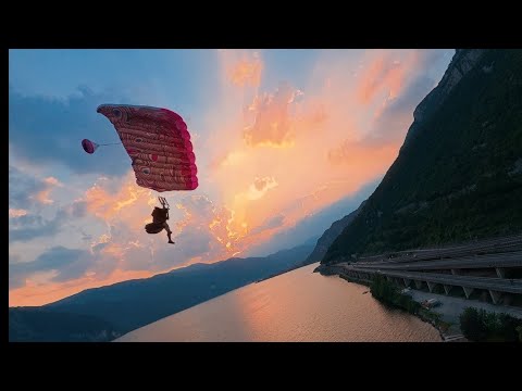 FLYING INTO THE SUNSET — WINGSUIT BASEJUMP LAKE COMO