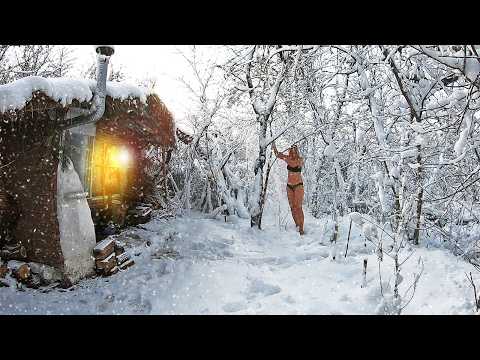 Alone in a Small Hut After an Overnight Snowstorm