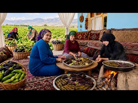 Köy Hayatı Halamın Köy Evi Etli Kalem Sarması Yemeği