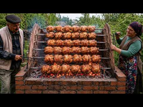 Slow Roasted Whole Chickens Over Hot Coals