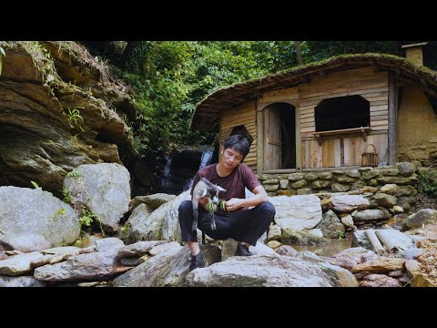 I Rescued a Baby Goat in the Forest Survival House,