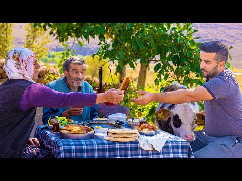Yayla da Köy Kahvaltısı ve Peynir Eritme- Dağ Yaşantısı