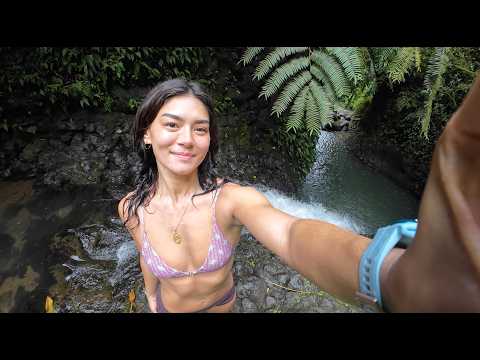 hiking, swimming, & jumping off a waterfall