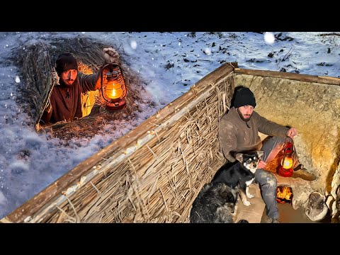 Building a Warm and Secret Shelter with a Heated Stone Bed