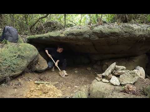 180 Days Building a Hidden Shelter Inside a Giant Tree