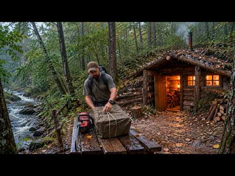 24 Hours Alone in My Restored Forest Cabin