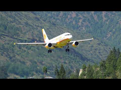 (4K) TAKEOFF, APPROACH & LANDING PARO AIRPORT THE