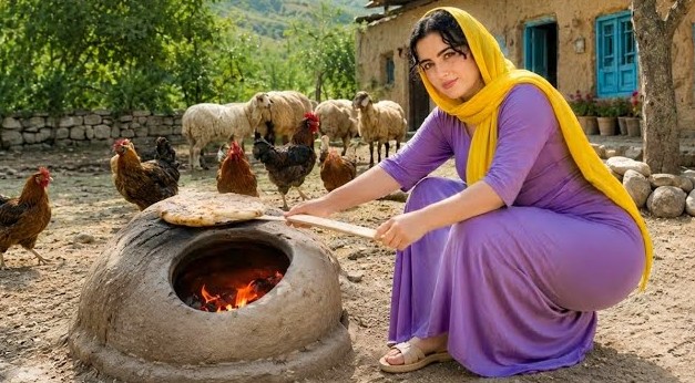 IRAN Daily Village Life Morning Routine, Baking Bread &