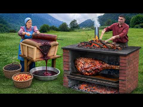 Cooking Giant Beef Leg In Sweet Mulberry Marinade