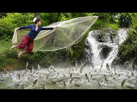 Incredible Fishing in River: Fishing Using Trawl Net