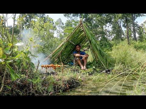 jungle survival build Comfortable shelter Bushcraft camping