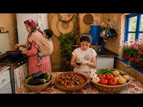 A Day in Our Iranian Village Cooking Traditional Yatimcheh