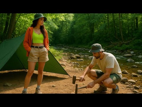 Overnight camping with a girl by the river – Two-person