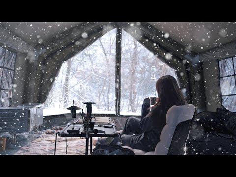 Camping in Snow, Watching the last snow fall quietly this