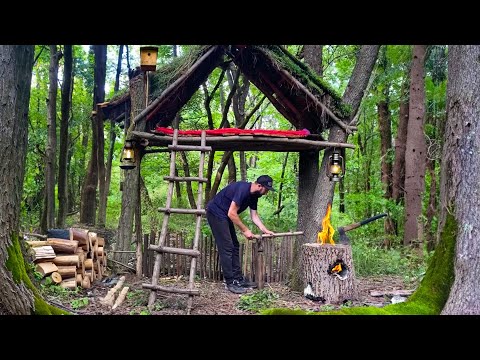 Building Tree Shelter from start to finish Survival