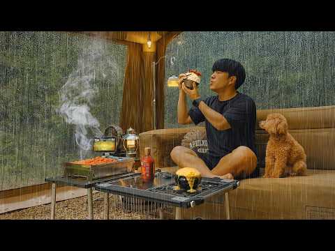 Pitter-Patter Rain Camping with My Dog New 2-Room