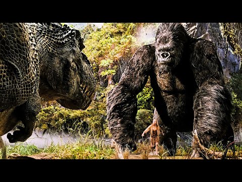 The King Defends His Queen – Kong vs T-Rex Fight Scene