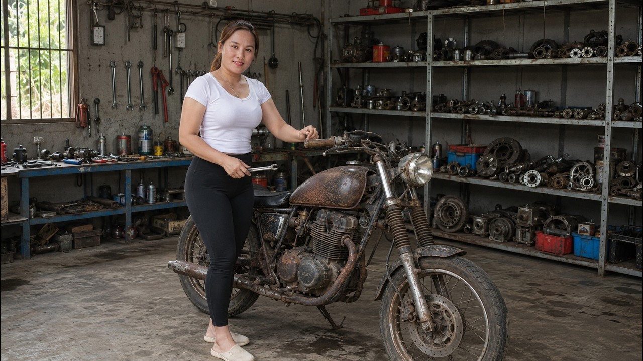 Timelapse: Genius girl renovates workshop, repairs old