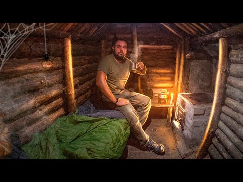 My dugout in the Forest, Thunderstorm and rain, forest camp
