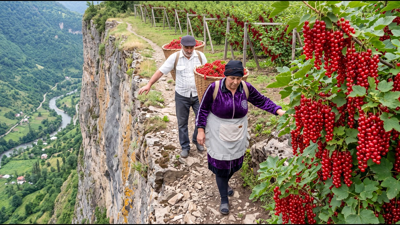 High in the Mountains Harvesting Rare, Enormous Currants