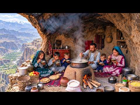 A Family Living in a Dark Cave | Cooking Traditional Ash