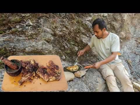 Survival in the mountainous wilderness Cooking and eating