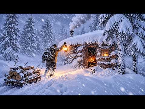 Hiding in an abandoned hunter's cabin during a severe
