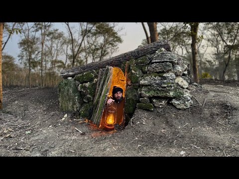 Building a Warm and Cozy Stone Shelter for Survival