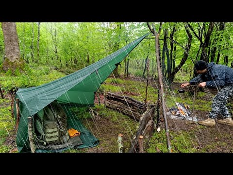 Solo Camping in HeavyRain - 2 days of camping in the rain