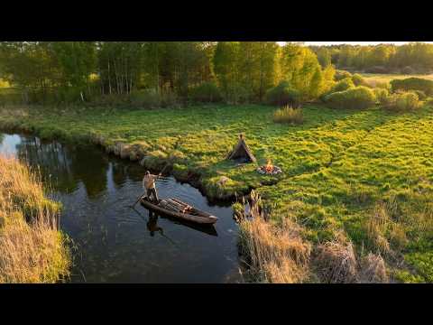 4 days of camping on an island, shelters made of natural