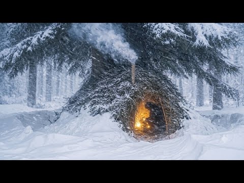 3 DAYS OF SURVIVAL IN A WINTER BLIZZARD — BUSHCRAFT IN THE