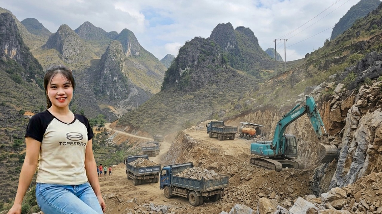 Binh continued driving the truck loaded with soil to build
