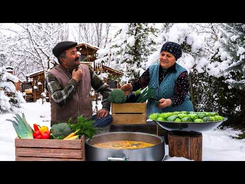 Cozy Winter Cooking Making Meat Chorba and Dolma