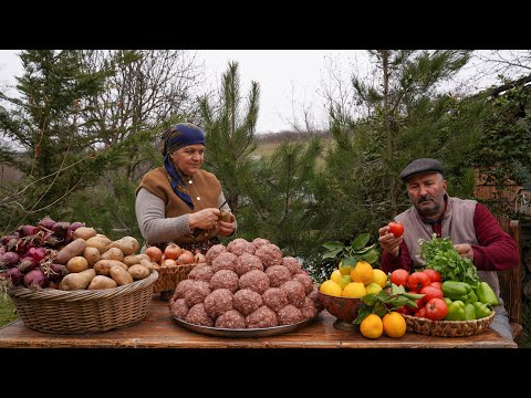 Baking A Village Style Herb And Meat Pie