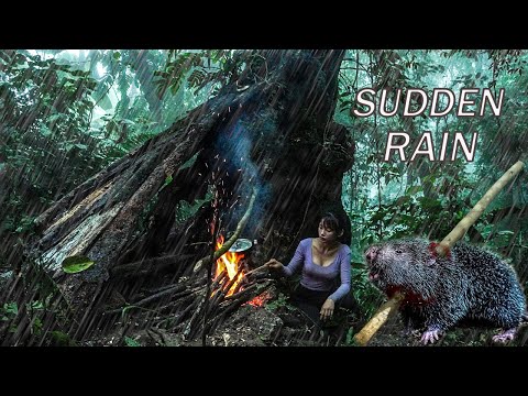 The rain suddenly fell, dig a bamboo rat deep underground -