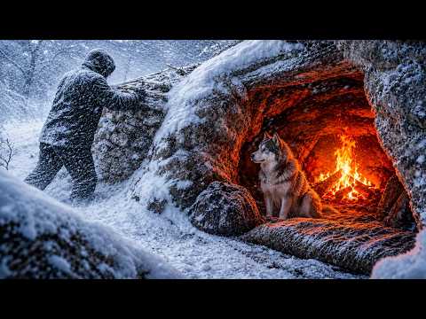 Surviving -65°C Extreme Cold Building a Secret Cave