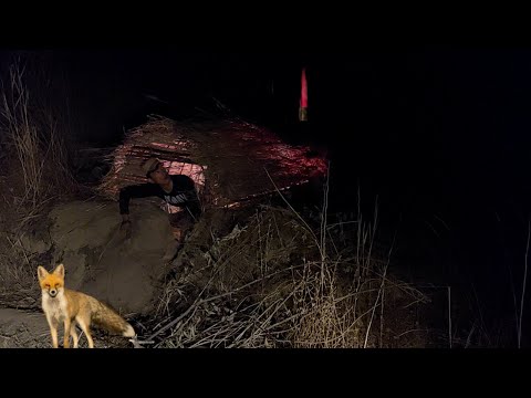 Building a Hidden Warm Shelter in the Wild 2 Days