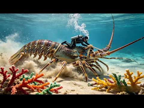 Diving under the sea to catch eels, crabs and sea