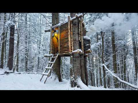 Elevated Tree Cabin Built in Bad Weather Safe from
