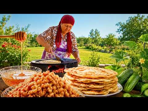 Traditional Chak-Chak & Blini in an Azerbaijani Mountain