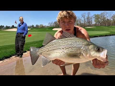 We Got KICKED OUT Fishing a Private Golf Course Pond