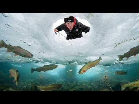 UNDERWATER Ice Fishing for Trout In PRIVATE PONDS