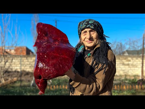 Grandma Cooked Beef Liver According to Special Rural