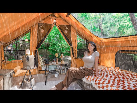 CAMPING IN HEAVY RAIN & THUNDERSTORMㅣRAIN ASMRㅣRBM Outdoors