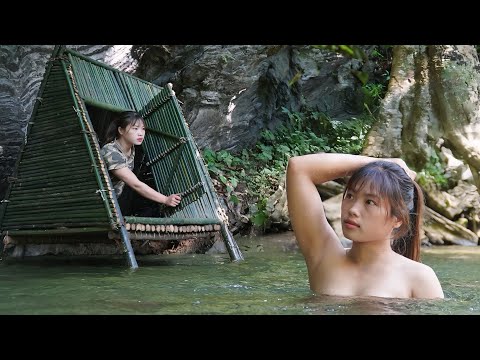 build new shelter, catch stream fish, bathe in stream,