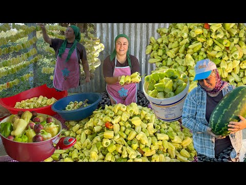 Arapgir beyaz dolmalık biberden iki çuval kışlık biber