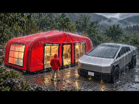 LUXURY CAMPING IN THE RAIN XXL INFLATABLE CAPSULE TENT