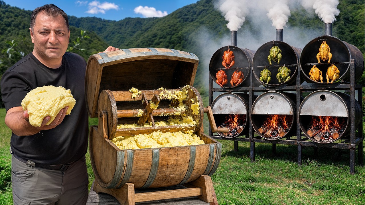Baking Whole Chickens With Fresh Butter In The Mountains